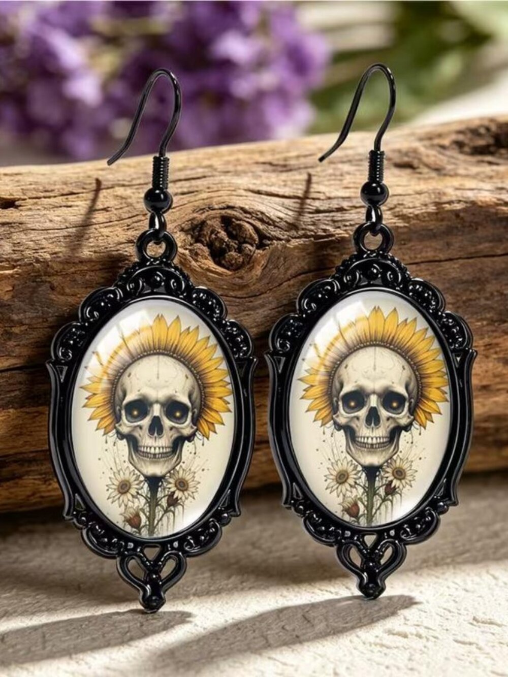 SUNFLOWER SKULLL DANGLES